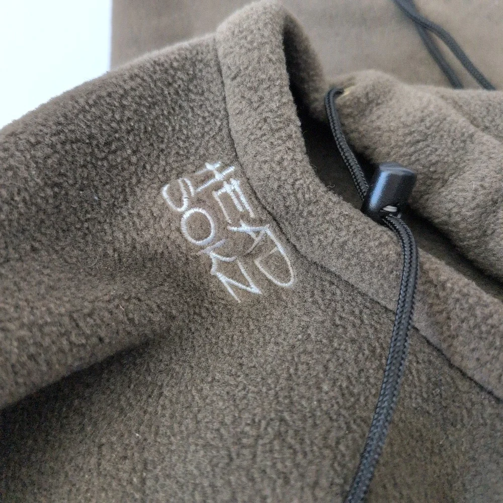 Head Sokz Fleece‎ Balaclava Hood Neck Warmer Olive Brown Made in USA VTG 90s Y2K